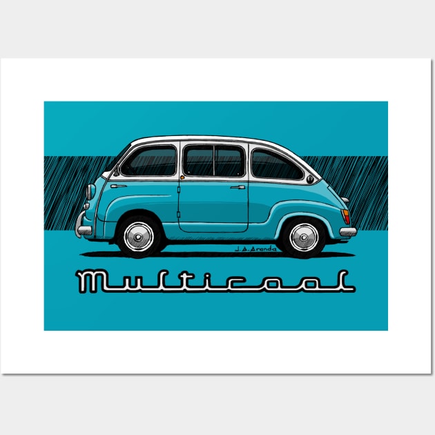 The classic Italian minivan car Wall Art by jaagdesign